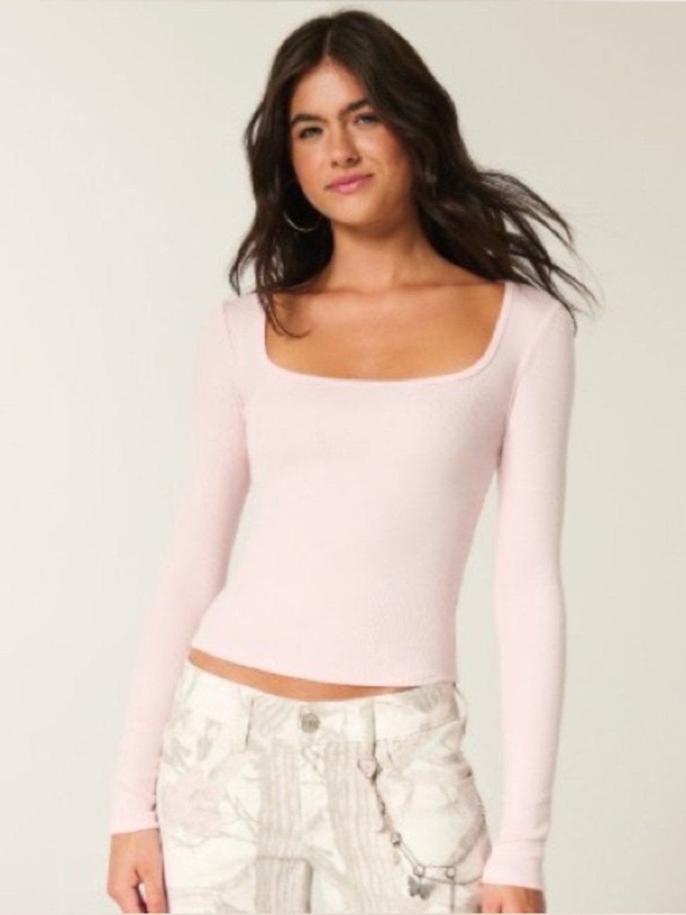 Hollister Light Pink Long Sleeve Tee